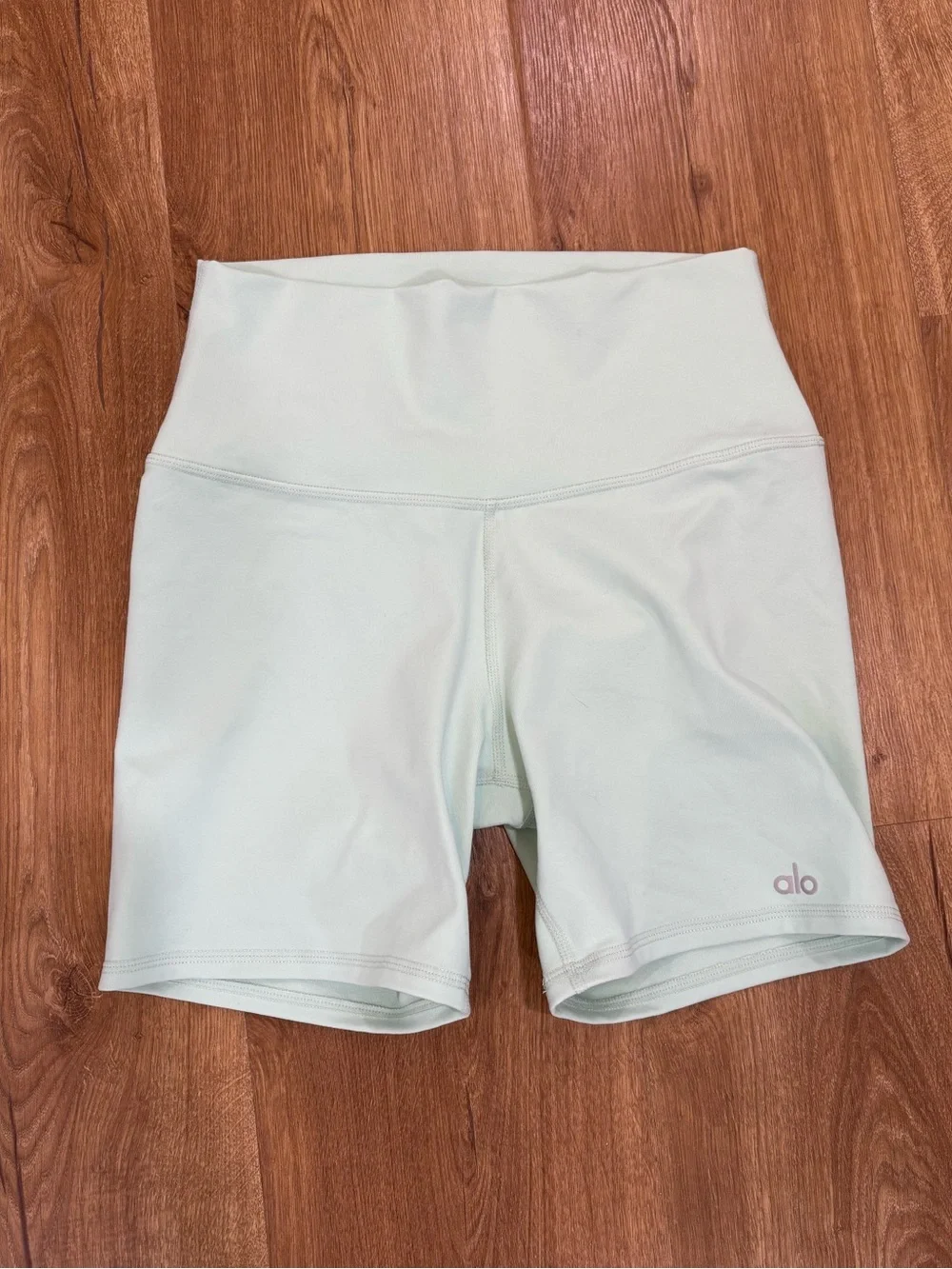 Alo Yoga Mint Green Bike Shorts